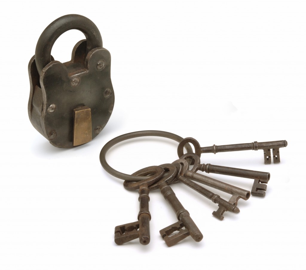Antique padlock and keys